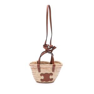 Celine Nano Raffia Cuir Triomphe Classic Panier Tote